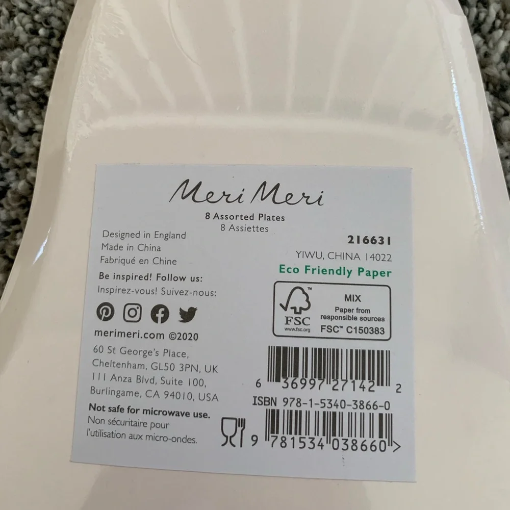 Meri Meri Pastel Ghost Plates